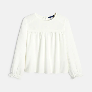 Girl's white textured blouse