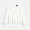 Girl's white textured blouse