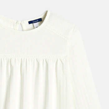 Girl's white textured blouse