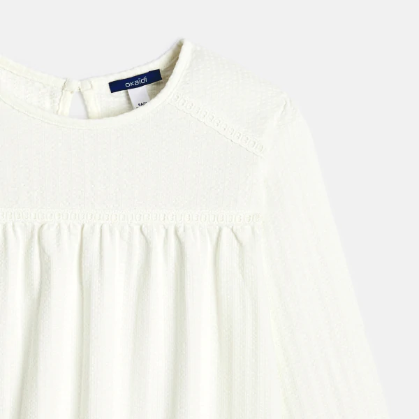 Girl's white textured blouse