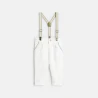 Baby boy's white trousers with darts and braces