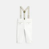 Baby boy's white trousers with darts and braces