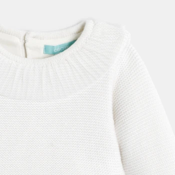 فستان للحفلات باللون الأبيض، منسوج بالتريكو، للفتيات الصغيرات
