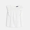 Girls' white broderie anglaise T-shirt