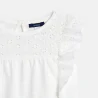 Girls' white broderie anglaise T-shirt