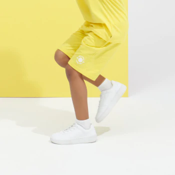 Boy's yellow fleece Bermuda shorts