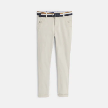 Belted canvas chino pants