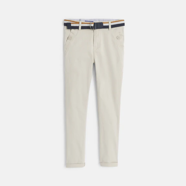 Belted canvas chino pants
