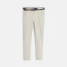 Belted canvas chino pants