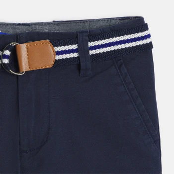 Canvas bermuda shorts + belt