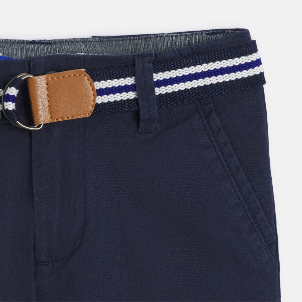 Canvas bermuda shorts + belt