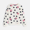Girl's white polka dot sweatshirt