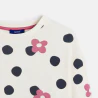 Girl's white polka dot sweatshirt