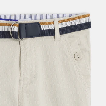 Belted canvas chino pants