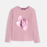 Girl's sparkly vintage pink T-shirt with motif