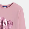 Girl's sparkly vintage pink T-shirt with motif