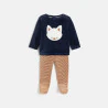 Baby boy's blue cat velvet pyjamas