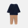Baby boy's blue cat velvet pyjamas
