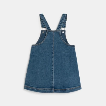 فستان بحمالات من الدنيم باللون الأزرق للفتيات الصغيرات