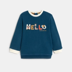 سويت شريت من الميلتون للأطفال الصغار، باللون الأزرق ومطبوع برسومات وصور للحيوانات.