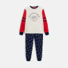 Boy's three-colour 2-piece jersey pyjamas with bicycle motif