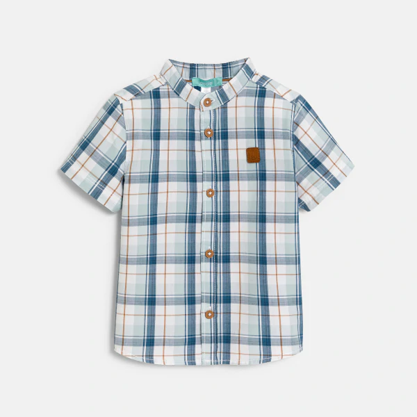 Baby boy's blue checked shirt