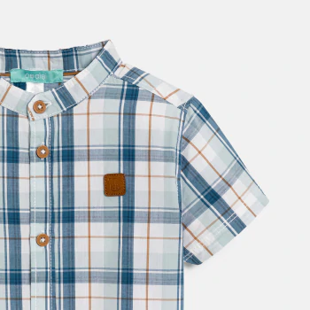 Baby boy's blue checked shirt