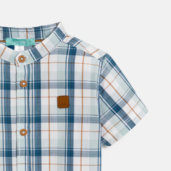 Baby boy's blue checked shirt
