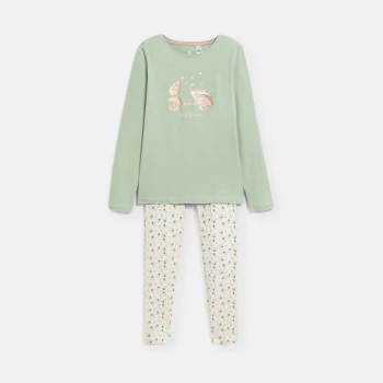 Girl's scooter motif jersey 2-piece pyjamas