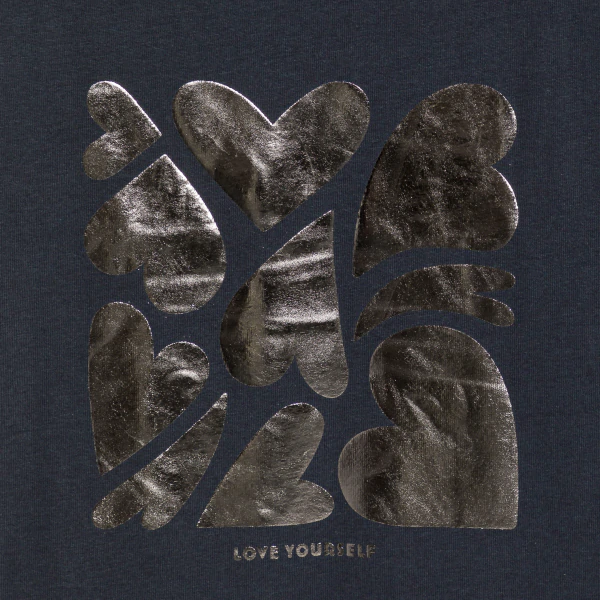Girl's sparkly anthracite grey T-shirt with motif