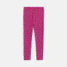 Girl's pink leopard print jersey leggings