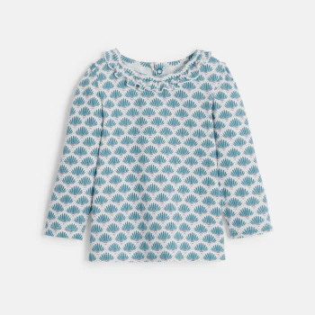 Baby girl's blue velvet dungaree dress and T-shirt