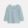Baby girl's blue velvet dungaree dress and T-shirt