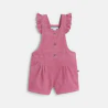 Baby girl's pink corduroy short dungarees