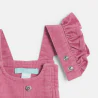 Baby girl's pink corduroy short dungarees