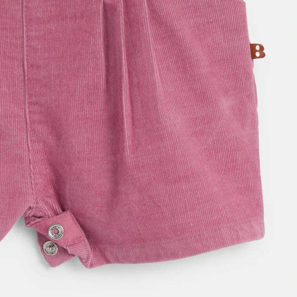 Baby girl's pink corduroy short dungarees