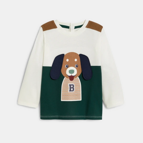 تيشيرت باللون الأخضر وألوان أخرى مع صورة حيوان للأطفال الرضع تيشيرت باللون الأخضر وألوان أخرى مع صورة حيوان للأطفال الرضع