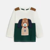 Baby boy's green animal colourblock T-shirt