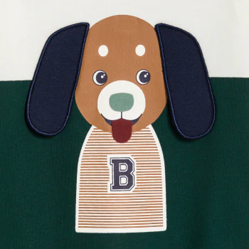 Baby boy's green animal colourblock T-shirt