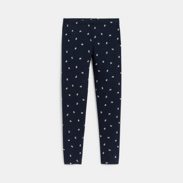 بنطلون (سروال) لاغينغ باللون الأزرق و مطبوع للفتيات بنطلون (سروال) لاغينغ باللون الأزرق و مطبوع للفتيات