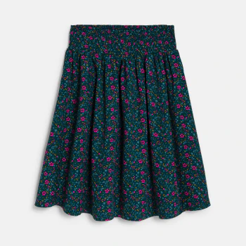 Girl's green printed midi skirt