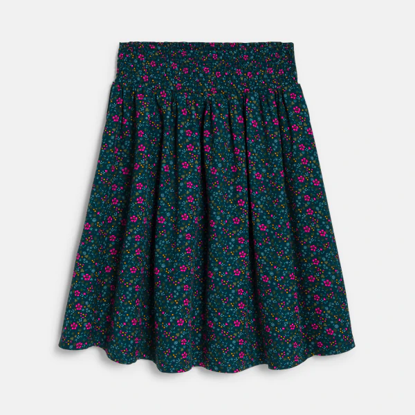 Girl's green printed midi skirt