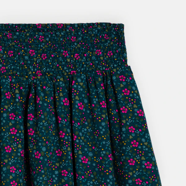 Girl's green printed midi skirt