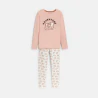 Girl's 2-piece pink dog print jersey pyjamas
