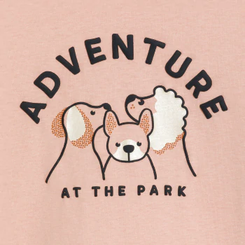Girl's 2-piece pink dog print jersey pyjamas