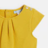 Baby girl's yellow textured playsuit with floral belt