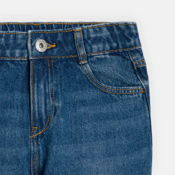 Girl's blue mom jeans with patches