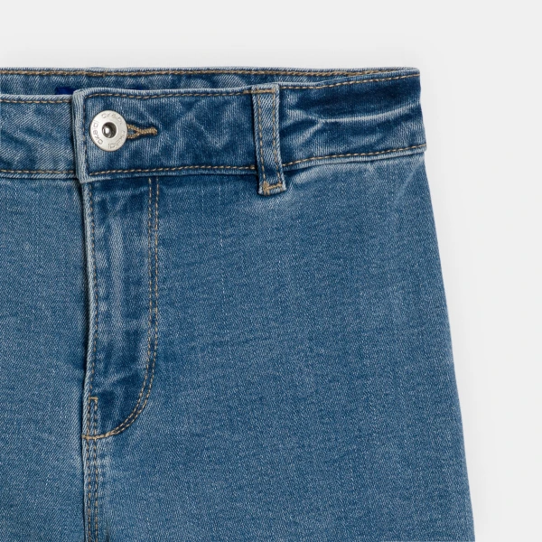 بنطلون (سروال) جينز بأرجل واسعة، أزرق اللون، للفتيات بنطلون (سروال) جينز بأرجل واسعة، أزرق اللون، للفتيات