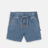 Baby girl's blue shorts in denim textured cotton