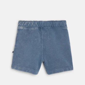 Baby girl's blue shorts in denim textured cotton